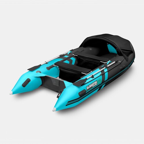 Надувная лодка GLADIATOR C370AL черно-бирюзовый