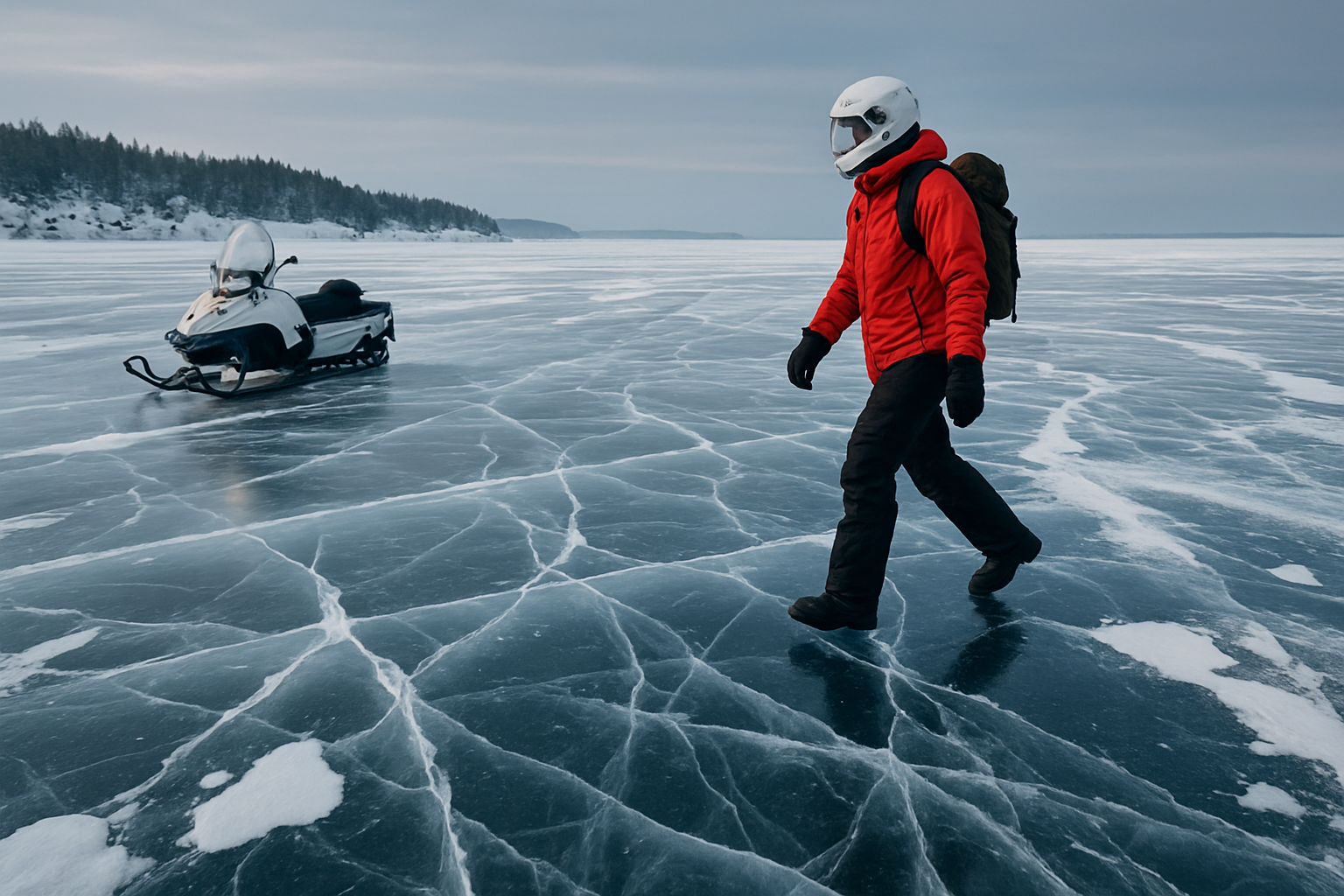 Зимнее путешествие по замёрзшему Ладожскому озеру